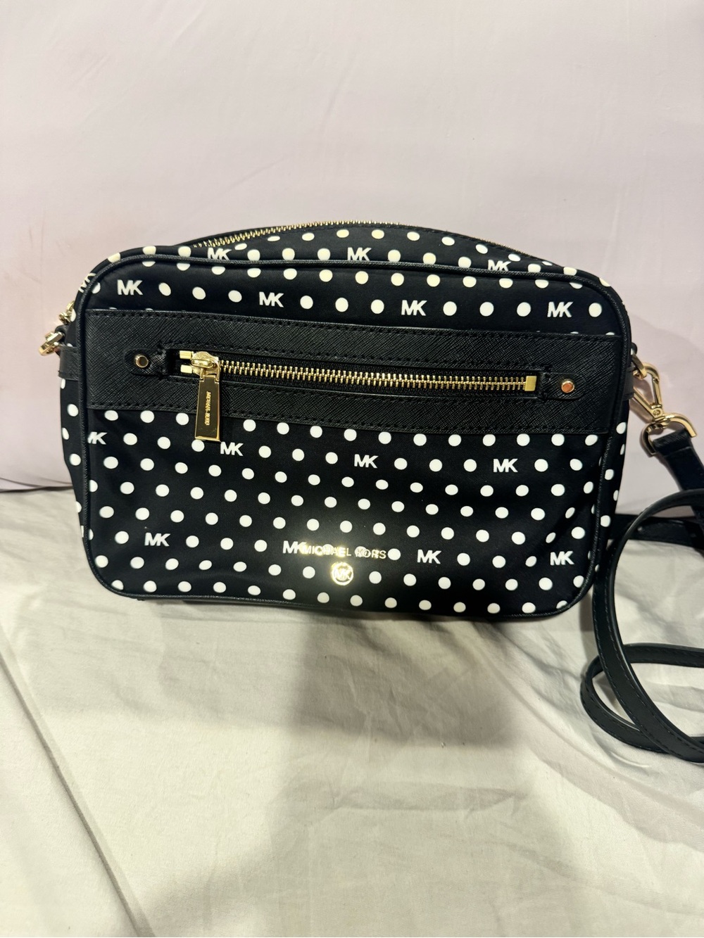 Michael Kors Black & White Polka Dot Crossbody Bag